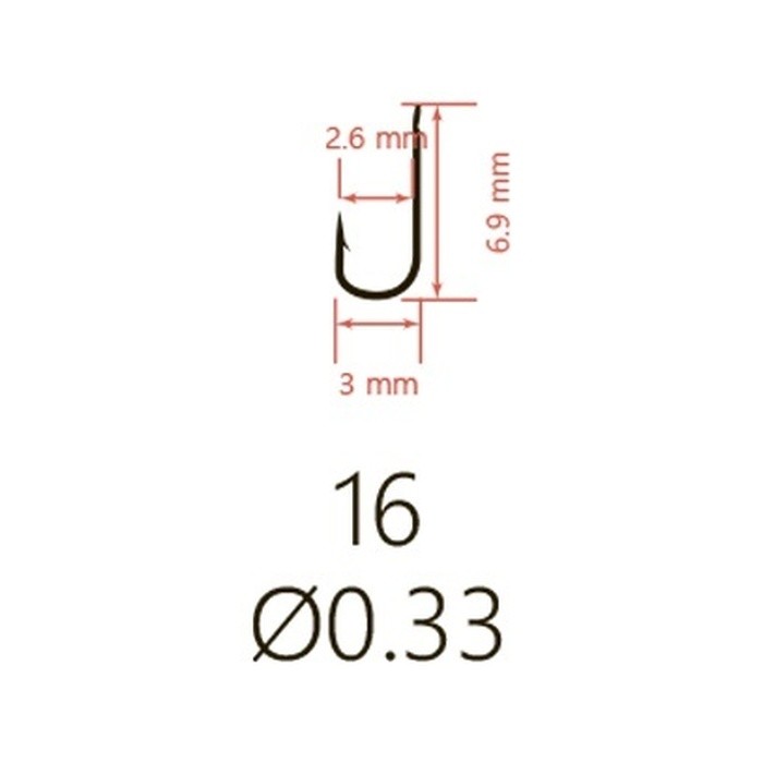 Крючок Одинарный Saikyo KH-10101 Chika №16 10 шт R   KH-10101R16-10 — крупный план
	                                    2