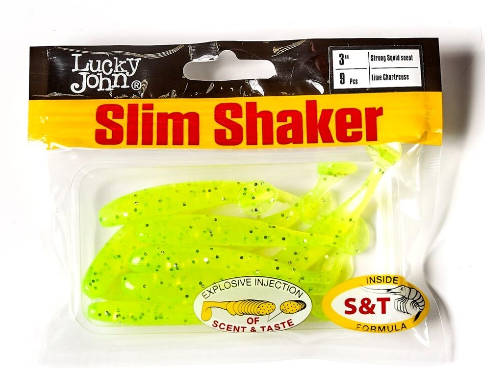 Силиконовая приманка Lucky John Slim Shaker 3in 76 мм 9 шт 071 Pro Series  140182-071 — крупный план
	                                    2