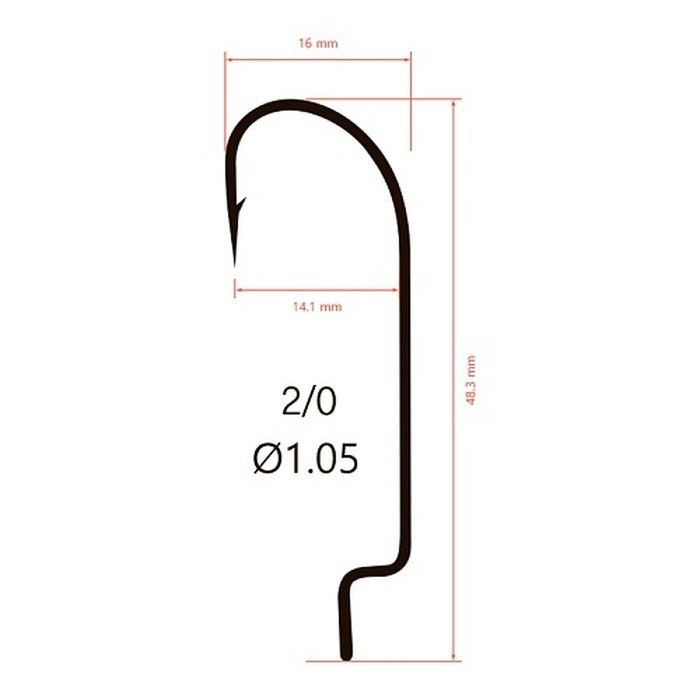 Крючок Офсетный Saikyo BS-2311 №2/0 10 шт BN   BS-2311BN2/0-10 — крупный план
	                                    2