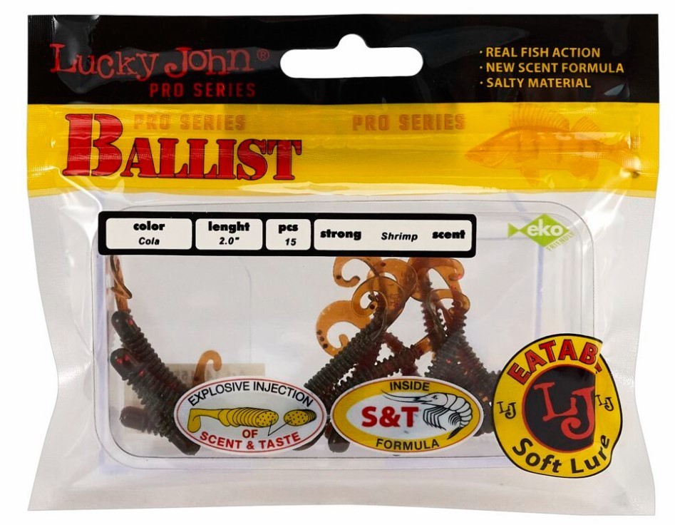 Силиконовая приманка Lucky John Ballist 2.0in 50 мм 15 шт PA16 Pro Series  140155-PA16 — крупный план
	                                    2