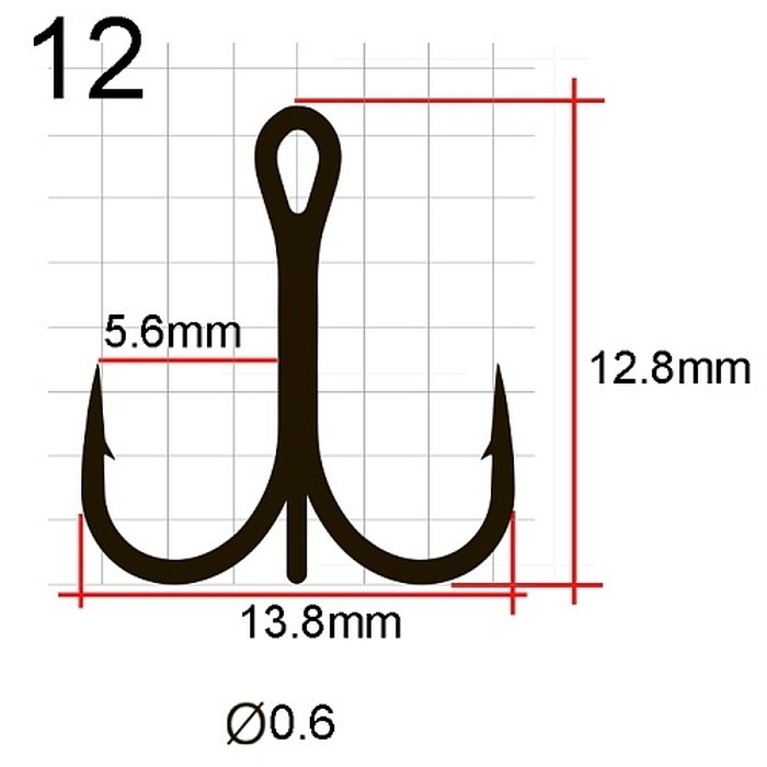Крючок Тройной Saikyo 7001 №12 50 шт BN   SORCT7001-12BN50 — крупный план
	                                    2