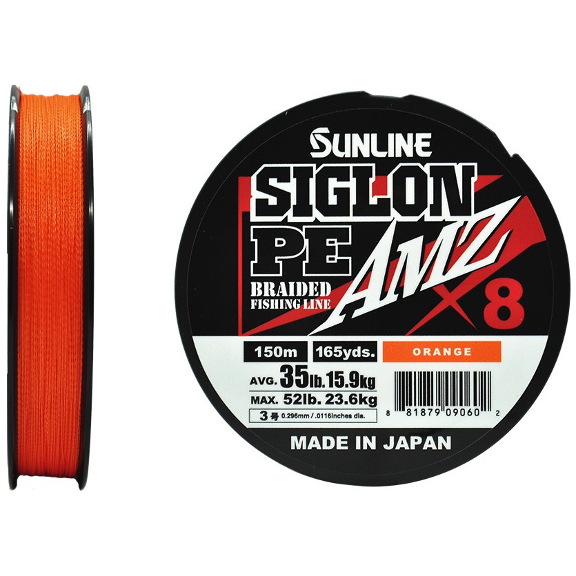 Плетеный шнур Sunline Siglon PE X8 AMZ 150 м  PE # 3 Orange 0,296 мм — характеристики,
	                                    особенности конструкции