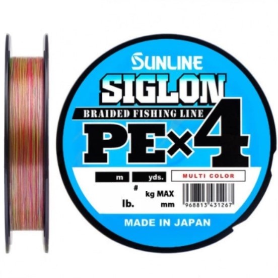 Плетеный шнур Sunline Siglon PE X4 300 м  PE # 4 Multicolor 0,342 мм — характеристики,  особенности конструкции
