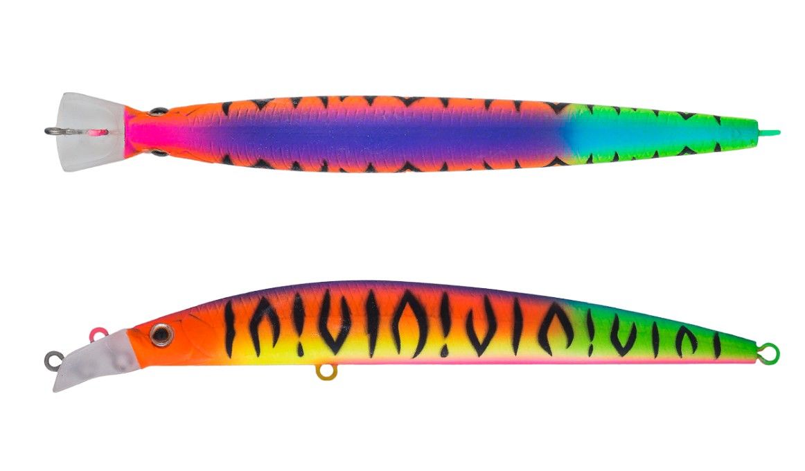 Воблер Strike Pro Top Water Minnow 110 A244S Parrot Mat Tiger 10,5 гр   JL-166F#A244S — крупный план
	                                    1
