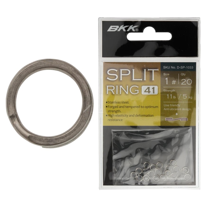 Кольцо Заводное BKK Split Ring-41  №1 5 кг 20 шт    D-SP-1033 — крупный план
	                                    1