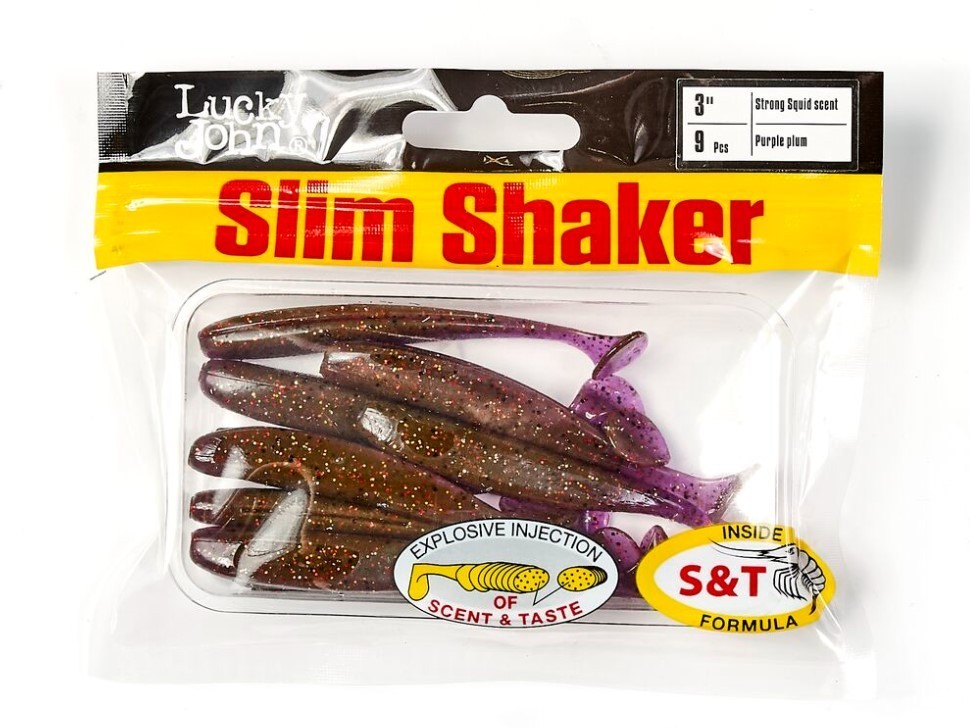 Силиконовая приманка Lucky John Slim Shaker 3in 76 мм 9 шт S13 Pro Series  140182-S13 — крупный план
	                                    2