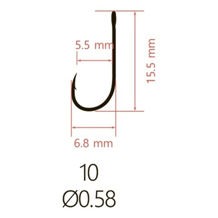 Крючок Одинарный Saikyo KH-10120 №10 10 шт BN   KH-10120BN10-10 — крупный план
	                                    2
