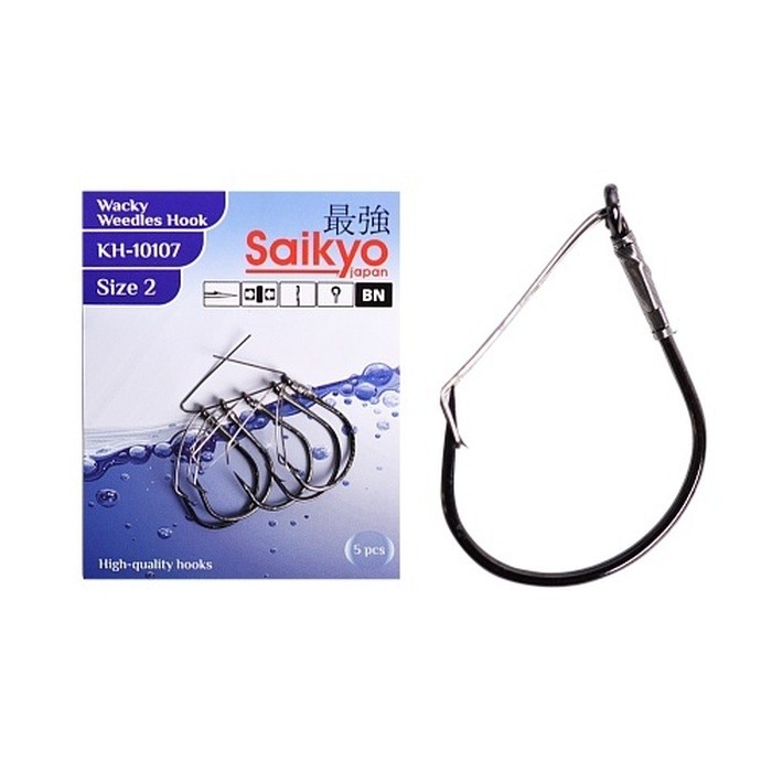 Крючок Одинарный Saikyo KH-10107 №2 10 шт BN   KH-10107BN2-5 — характеристики,  особенности конструкции