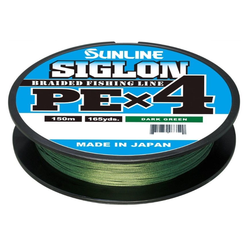 Плетеный шнур Sunline Siglon PE X4 150 м  PE # 0,2 Dark green 0,076 мм — характеристики,
	                                    особенности конструкции