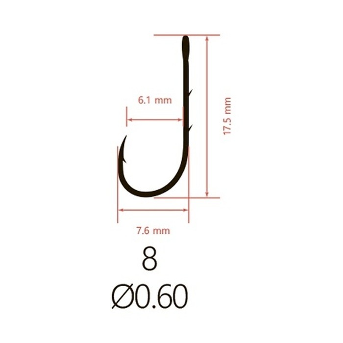 Крючок Одинарный Saikyo KH-10121 №8 10 шт BN   KH-10121BN08-10 — крупный план
	                                    1