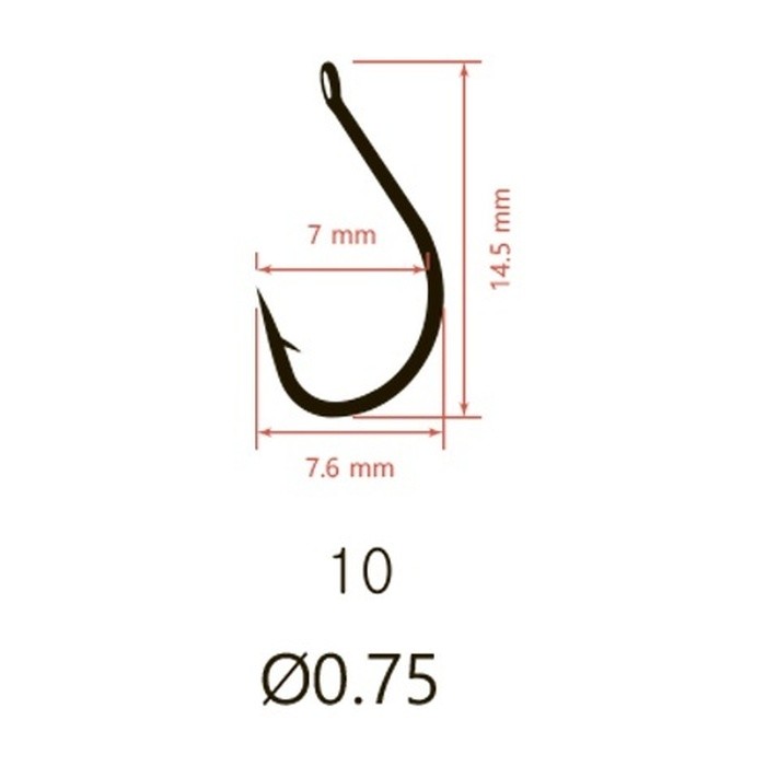 Крючок Одинарный Saikyo KH-10008 Idumezina №10 10 шт BN   KH-10008BN10-10 — крупный план
	                                    2