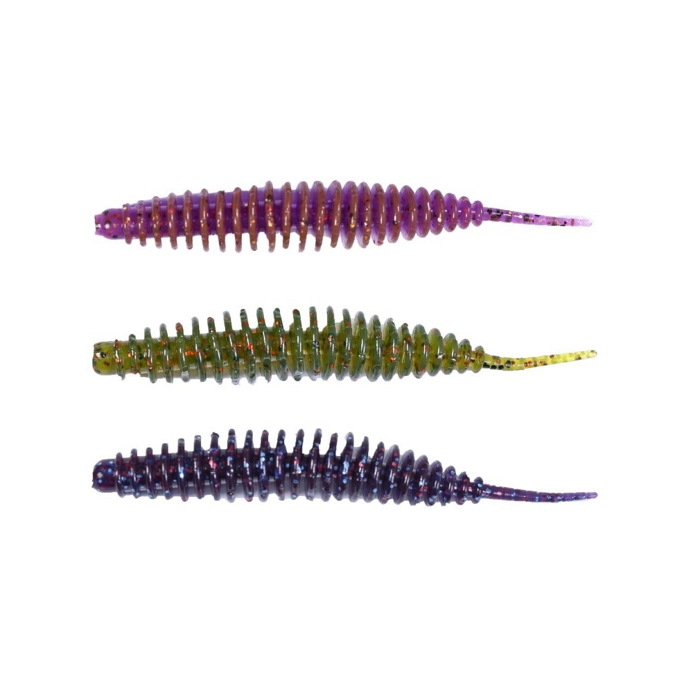 Силиконовая приманка Lucky John Ultraworm 1.4in 35 мм 45 шт MIX1 Pro Series  140192-MIX1 — крупный план
	                                    1