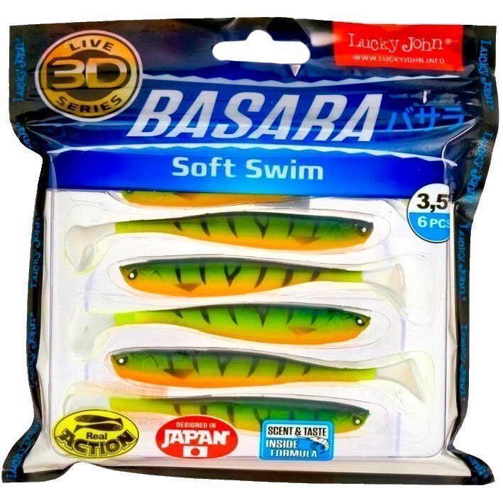 Силиконовая приманка Lucky John Basara Soft Swim 3.5in 89 мм 6 шт PG13 3D Series  140403-PG13 — крупный план
	                                    1