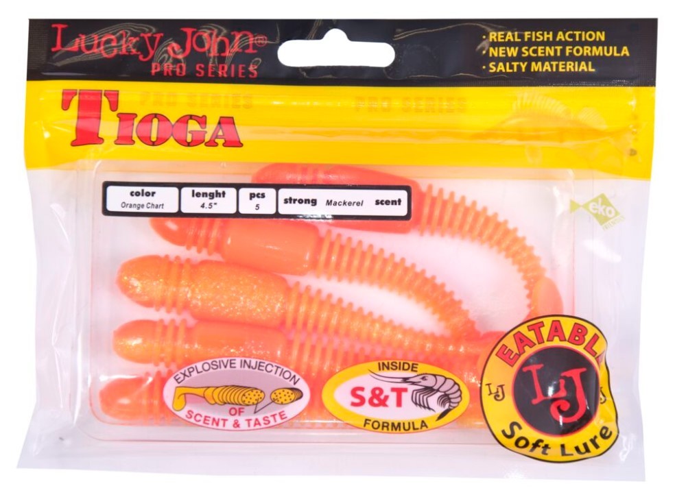 Силиконовая приманка Lucky John Tioga 4.5in 114 мм 5 шт T26 Pro Series  140185-T26 — крупный план
	                                    2