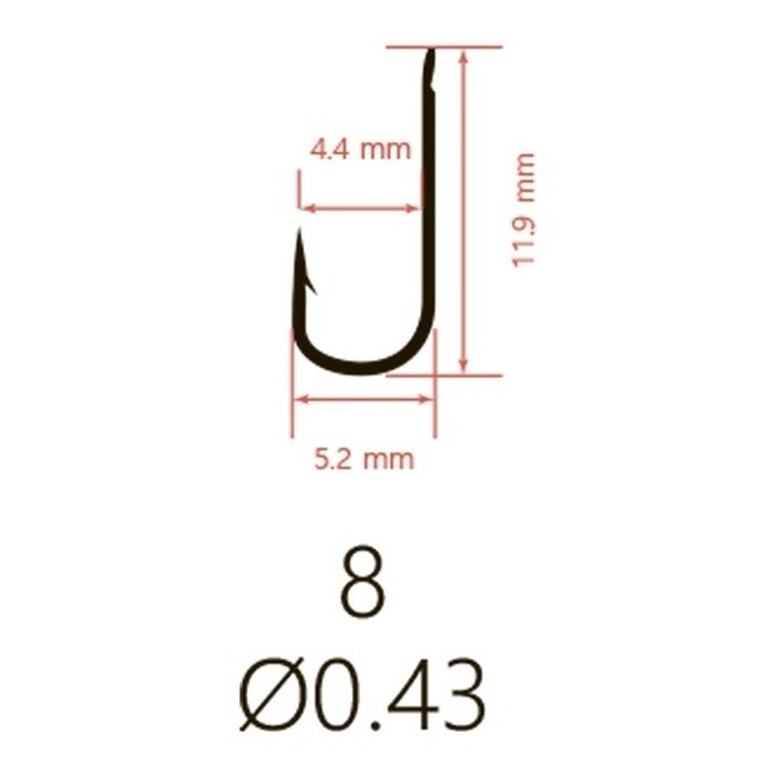 Крючок Одинарный Saikyo KH-10101 Chika №8 10 шт R   KH-10101R8-10 — крупный план
	                                    2
