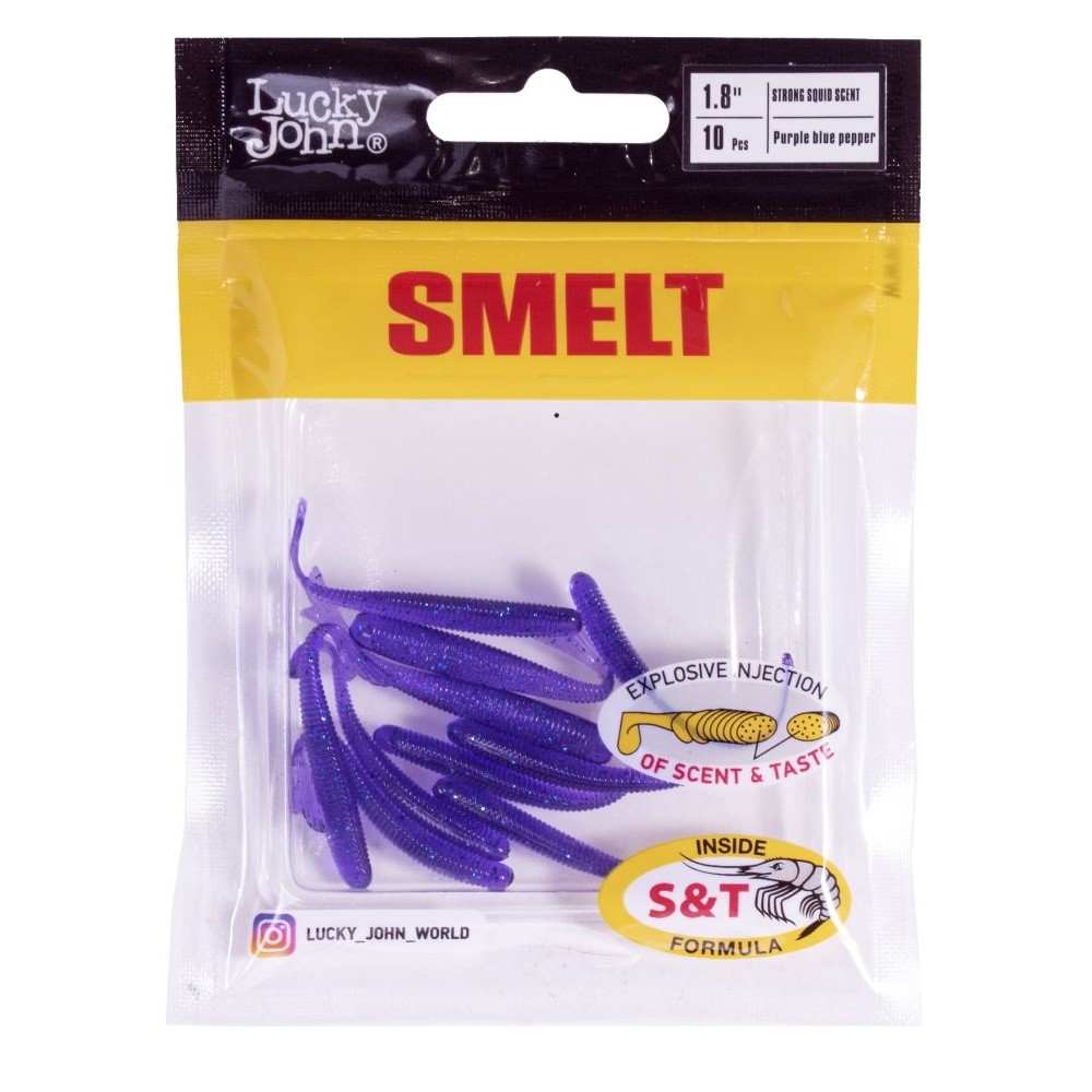 Силиконовая приманка Lucky John Smelt 1.8in 46 мм 10 шт S66 Pro Series  140226-S66 — крупный план
	                                    2