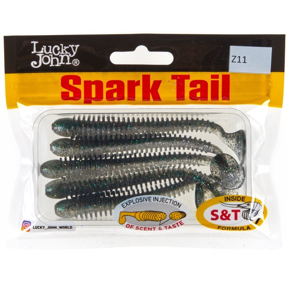 Силиконовая приманка Lucky John Spark Tail 4.0in 101 мм 5 шт Z11 Pro Series  140168-Z11 — крупный план
	                                    2