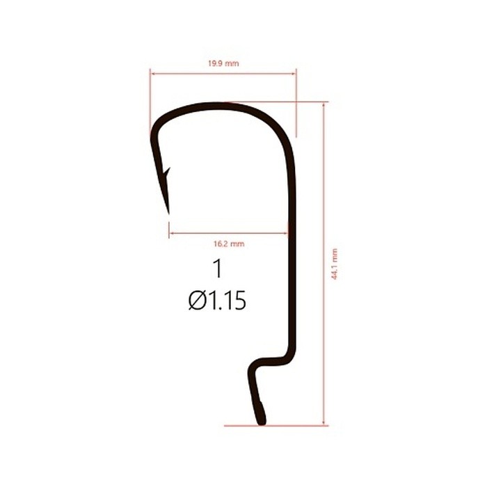Крючок Офсетный Saikyo BS-3324 №1 10 шт BN   BS-3324BN1-10 — крупный план
	                                    2