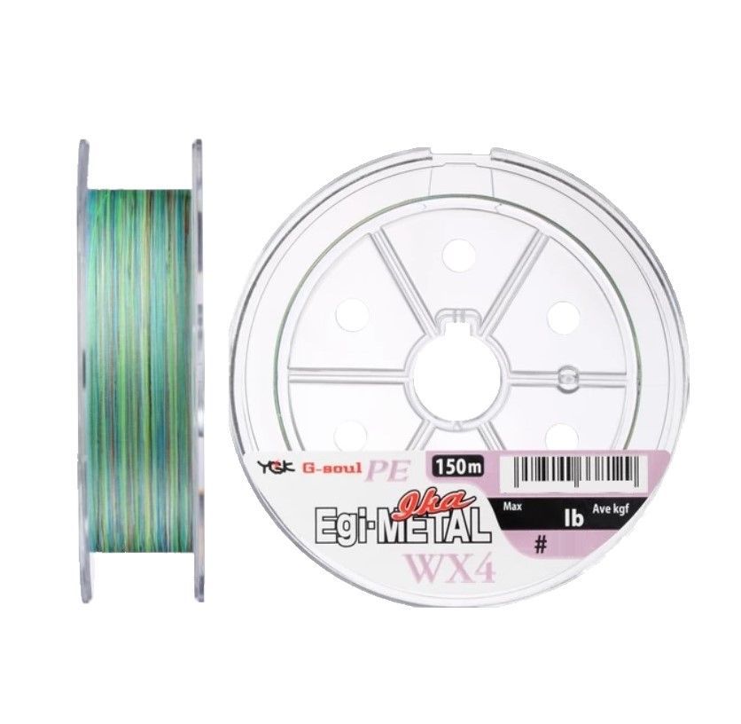 Плетеный шнур YGK G-Soul PE EGI Metal WX4 150 м  PE # 1,5 Multicolor 0,205 мм — характеристики,  особенности конструкции