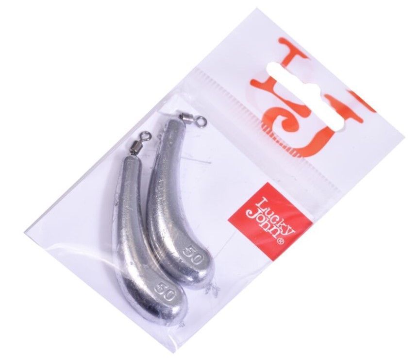 Груз Lucky John Drop Shot Banana 50 гр 2 шт    LJDB-050 — крупный план
	                                    1