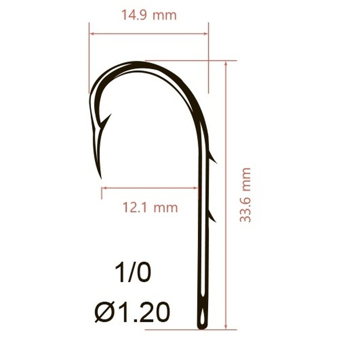 Крючок Одинарный Saikyo KH-11014 Bait Holder №1/0 10 шт BN   KH-11014BN1/0-10 — крупный план
	                                    2