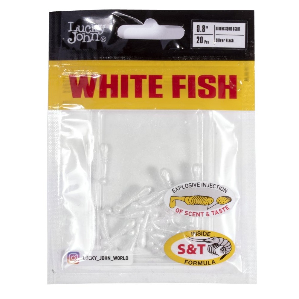 Силиконовая приманка Lucky John White Fish 0.8in 20 мм 20 шт 026 Pro Series  140227-026 — крупный план
	                                    2