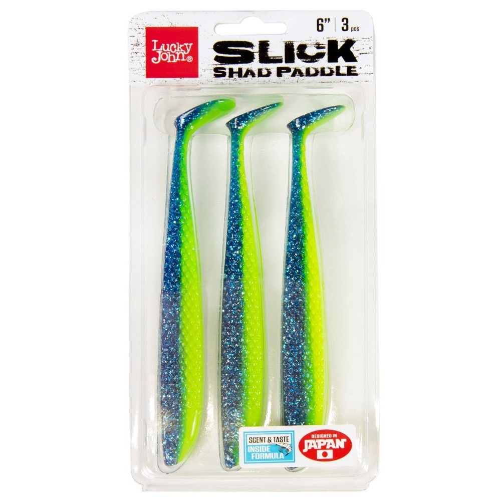 Силиконовая приманка Lucky John Slick Shad Paddle 6.0in 152 мм 3 шт Z17 3D Series  140442-Z17 — крупный план
	                                    2