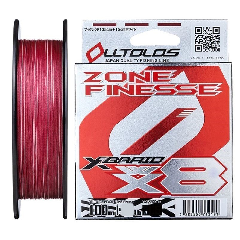 Плетеный шнур YGK X-Braid Olltlos PE WX8 Zone Finesse 100 м  PE # 1  0,165 мм — характеристики,
	                                    особенности конструкции