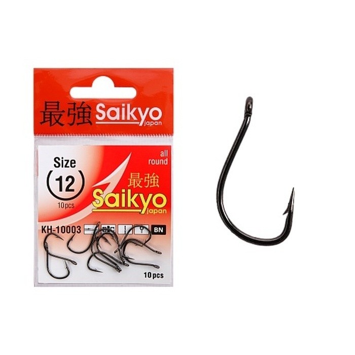 Крючок Одинарный Saikyo KH-10003 Tanago №12 10 шт BN   KH-10003BN12-10 — характеристики,  особенности конструкции