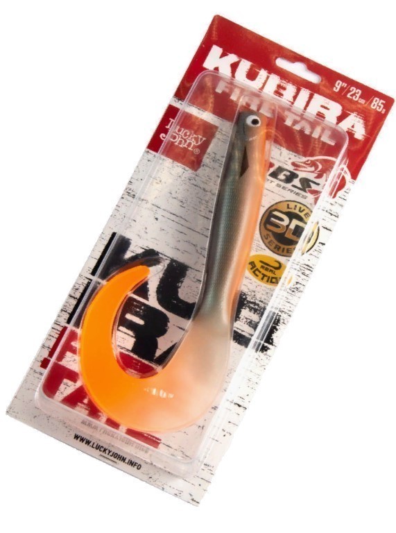 Силиконовая приманка Lucky John Kubira Fire Tail 9.0in 230 мм 1 шт PG40 3D BBS Series  140437-PG40 — крупный план
	                                    2