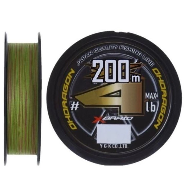 Плетеный шнур YGK X-Braid Ohdragon X4 200 м  PE # 1,5 Multicolor 0,21 мм SS1.40 — характеристики,
	                                    особенности конструкции