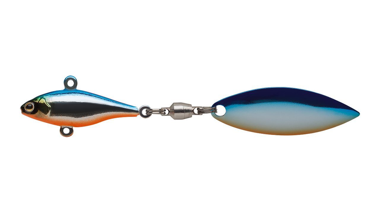 Тейл-спиннер Strike Pro Micro Whaker 43 28 гр 106 мм Blue Silver OB   JG-001B#626E — характеристики,
	                                    особенности конструкции