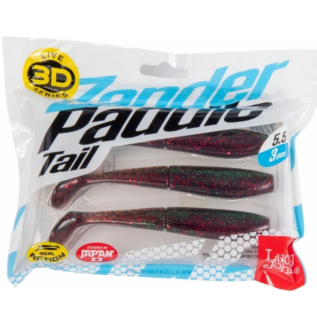 Силиконовая приманка Lucky John Zander Paddle Tail 5.5in 140 мм 3 шт Z14 3D Series  140431-Z14 — крупный план
	                                    2
