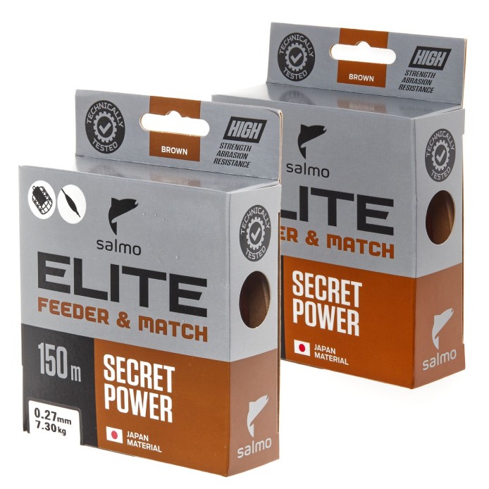 Леска монофильная Salmo Elite Feeder&Match 150 м 0,3 мм  2 штук, диам: 0,27; 0,3   4119CABF-SET — характеристики,
	                                    особенности конструкции