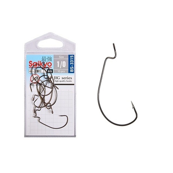 Крючок Офсетный Saikyo BS-3315 №1/0 10 шт BN   BS-3315BN1/0-10 — характеристики,  особенности конструкции