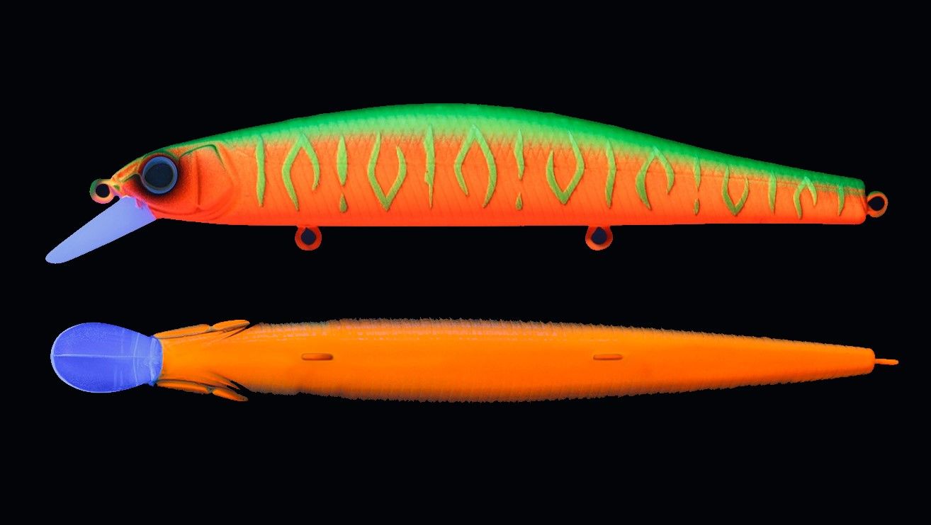 Воблер Strike Pro Inquisitor 110SP A70-713S/A230S Double Black Silver OB/Watermelon Mat Tiger 16,2 гр   EG-193B-SP#A70-713S/A230S — крупный план
	                                    1