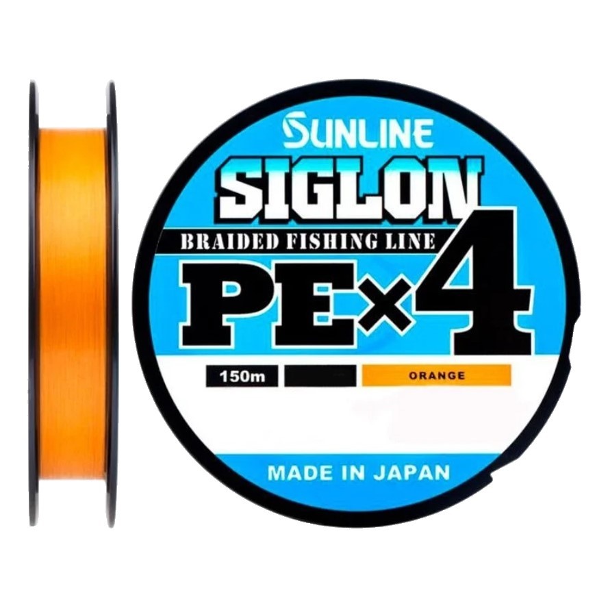 Плетеный шнур Sunline Siglon PE X4 150 м  PE # 0,2 Orange 0,076 мм — характеристики,
	                                    особенности конструкции