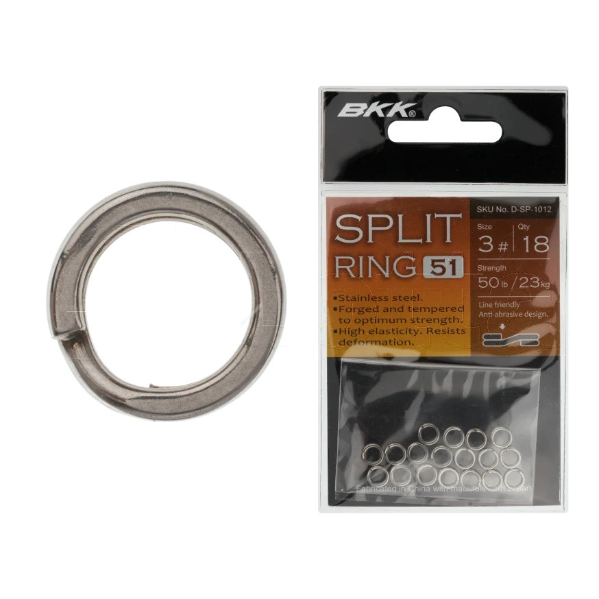 Кольцо Заводное BKK Split Ring-51  №3 22,6 кг 18 шт    D-SP-1012 — крупный план
	                                    1