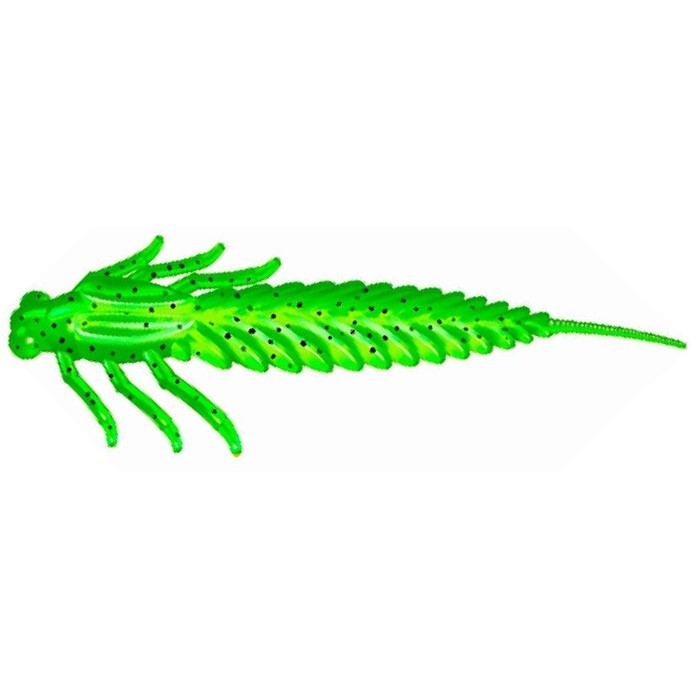 Силиконовая приманка ZUB Larva 2.4 60 мм 7 шт 351 Шартрез с блестками   LRZ013 — характеристики,  особенности конструкции