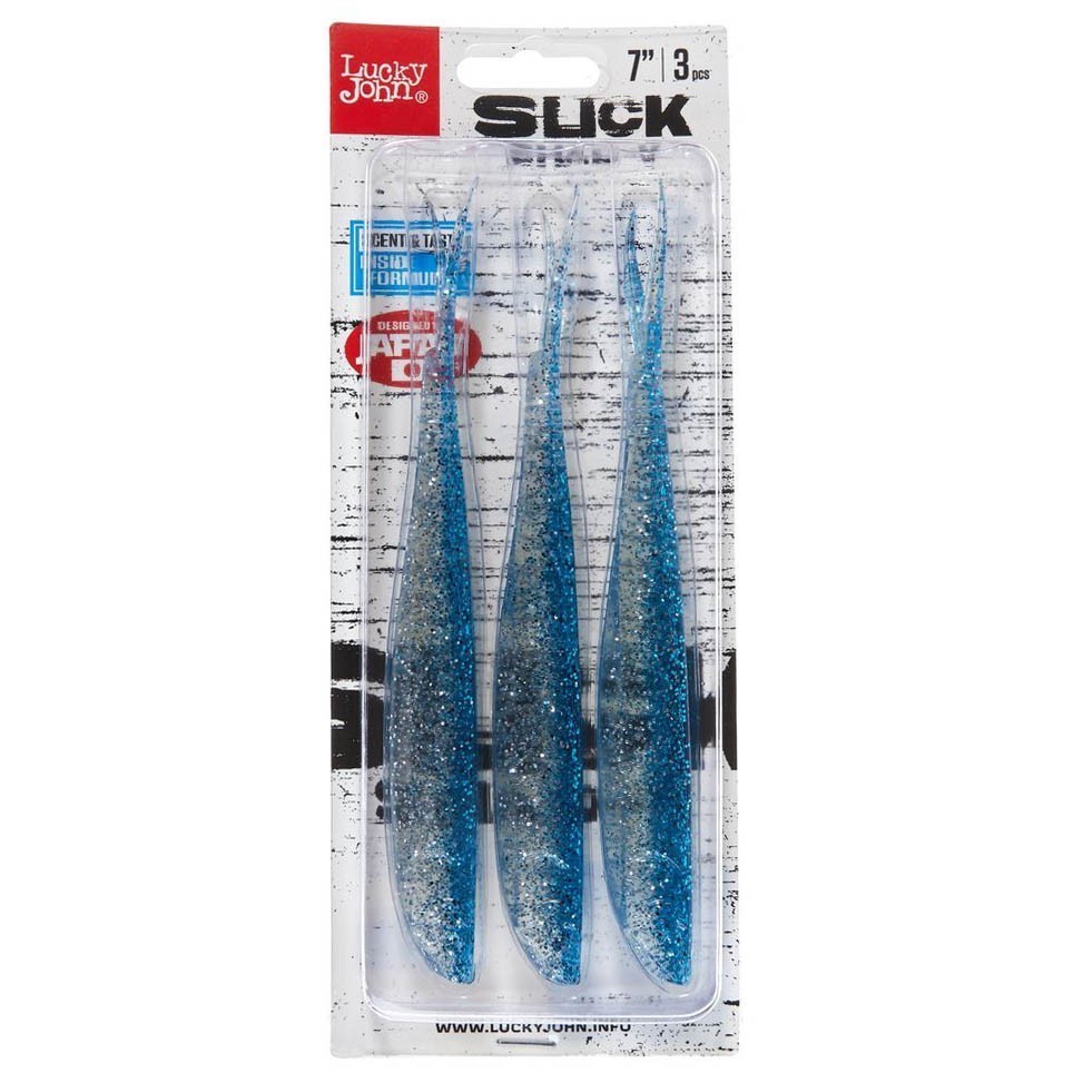 Силиконовая приманка Lucky John Slick Shad-V 7.0in 178 мм 3 шт 004 3D Series  140424-004 — крупный план
	                                    2