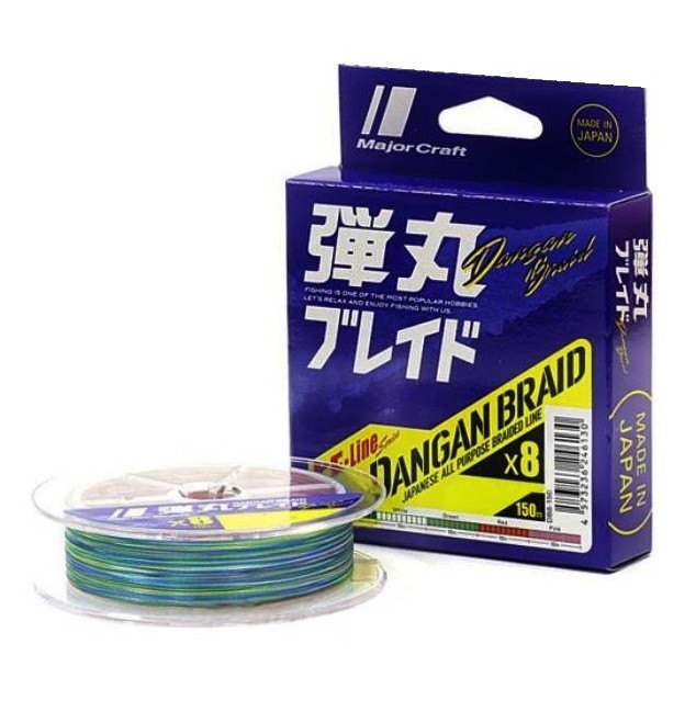 Плетеный шнур Major Craft Dangan Braid X8 150 м  PE # 0,6 Мультиколор 0,128 мм   DB8-150/0.6MC — характеристики,
	                                    особенности конструкции