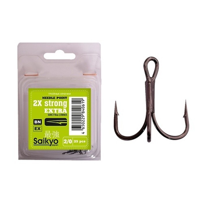 Крючок Тройной Saikyo 7046 2X №2/0 25 шт BN   SORCT7046-2/0BN25 — крупный план
	                                    2