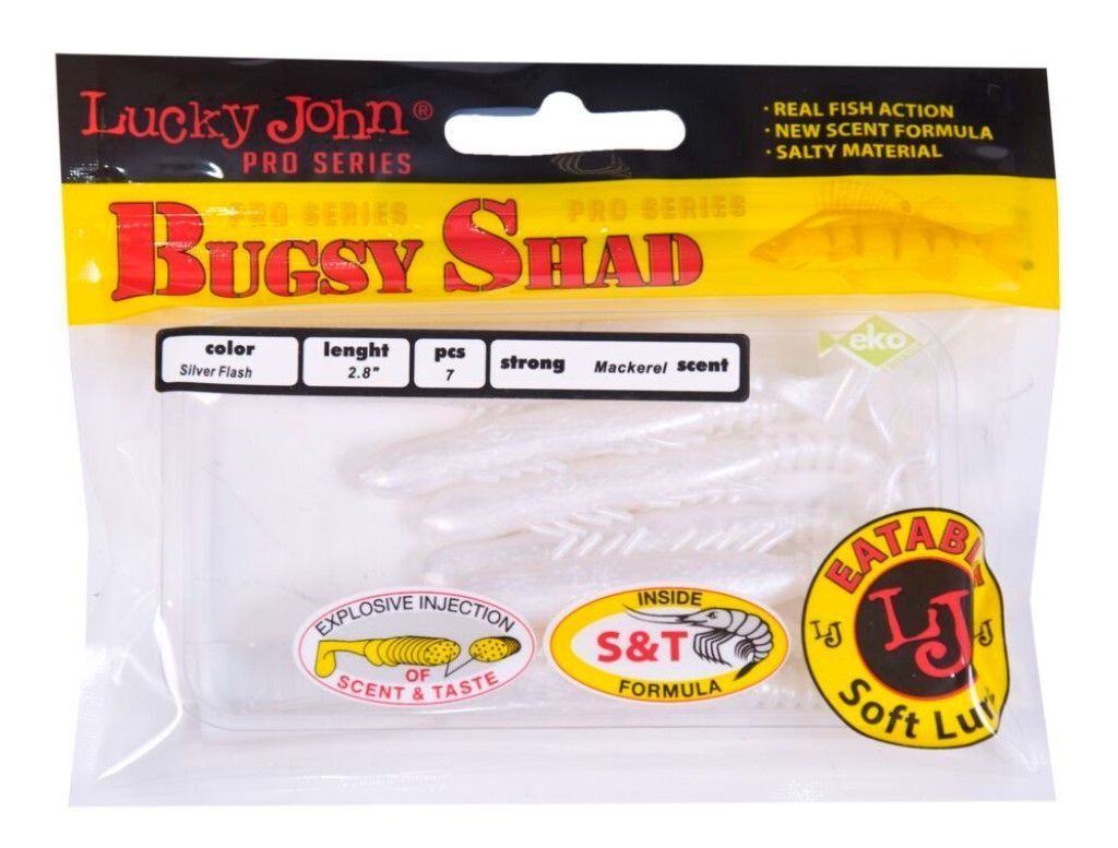 Силиконовая приманка Lucky John Bugsy Shad 2.8in 72 мм 7 шт 026 Pro Series  140107-026 — крупный план
	                                    3