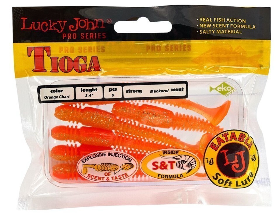 Силиконовая приманка Lucky John Tioga 3.4in 86 мм 6 шт T26 Pro Series  140127-T26 — крупный план
	                                    2
