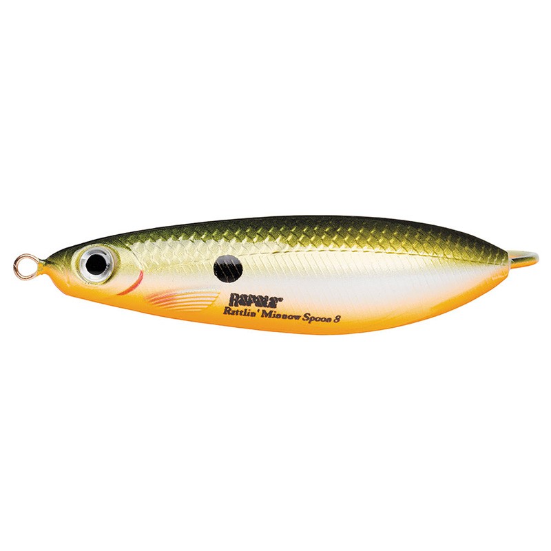 Колеблющаяся Блесна Rapala Rattlin' Minnow Spoon 08 16 гр 80 мм RFSH   RMSR08-RFSH — характеристики,  особенности конструкции