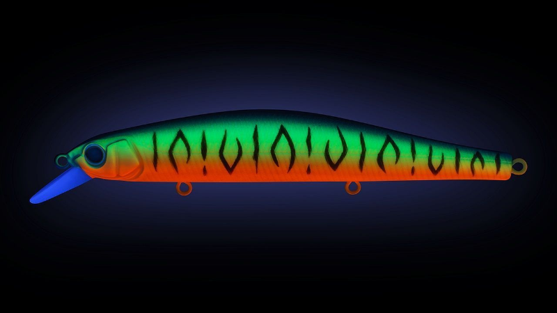Воблер Strike Pro Inquisitor 130SP A252S Bullfinch Mat Tiger 26,5 гр UV  EG-193C-SP#A252S — крупный план
	                                    2