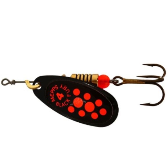 Вращающаяся Блесна Mepps Comet Black Fury №4 8 гр NR Fluo Orange   cbf-4-n-fo — характеристики,
	                                    особенности конструкции