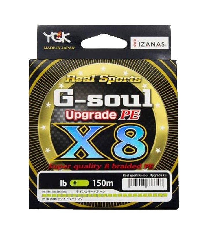 Плетеный шнур YGK G-Soul Upgrade X8 150 м  PE # 0,6 Green 0,128 мм — крупный план
	                                    2