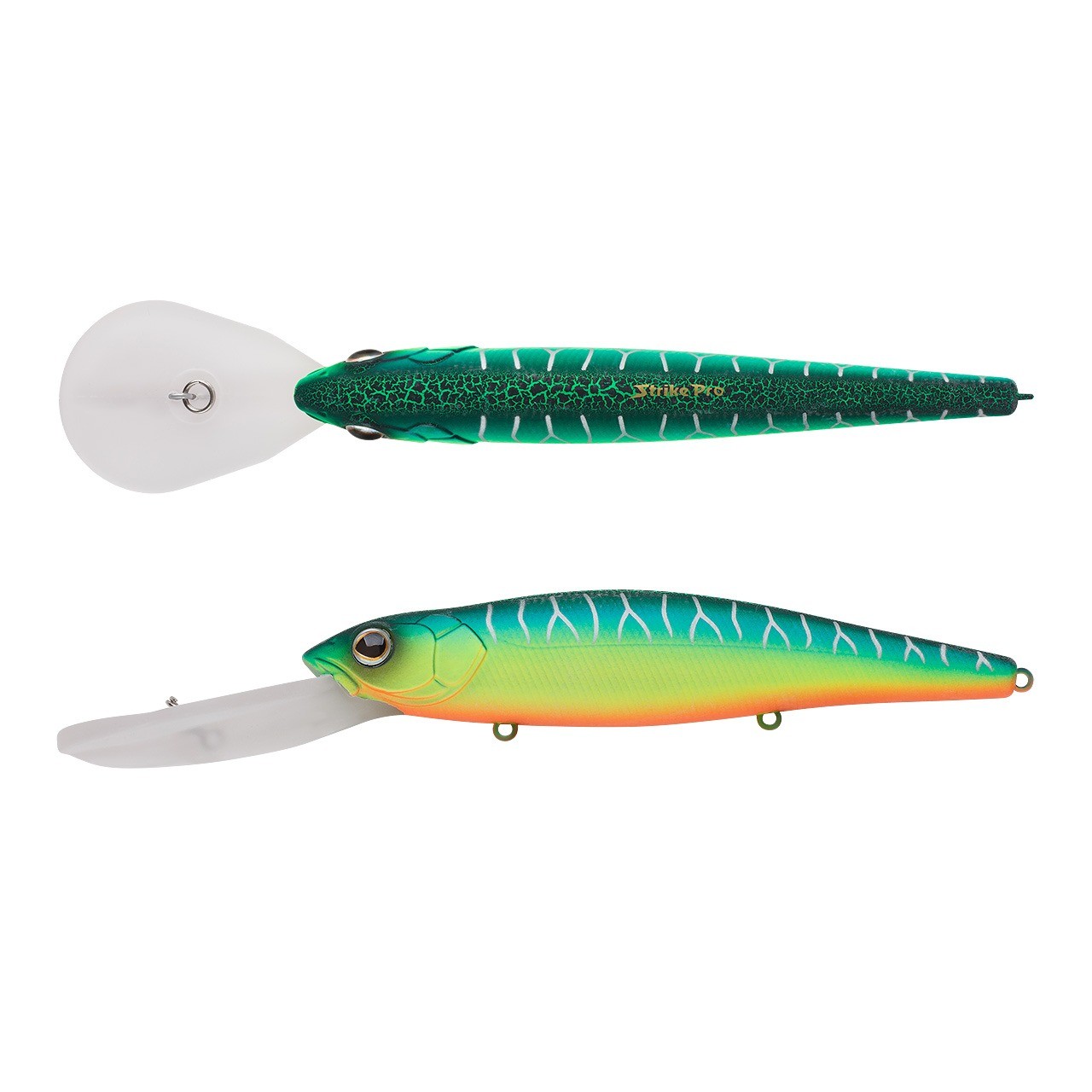 Воблер Strike Pro Deep Jer-O Minnow 130 A223S-RP Pearl Mat Tiger 31 гр   EG-054F#A223S-RP — характеристики,  особенности конструкции