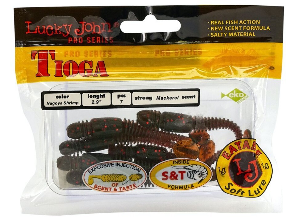 Силиконовая приманка Lucky John Tioga 2.9in 75 мм 7 шт 085 Pro Series  140103-085 — крупный план
	                                    2